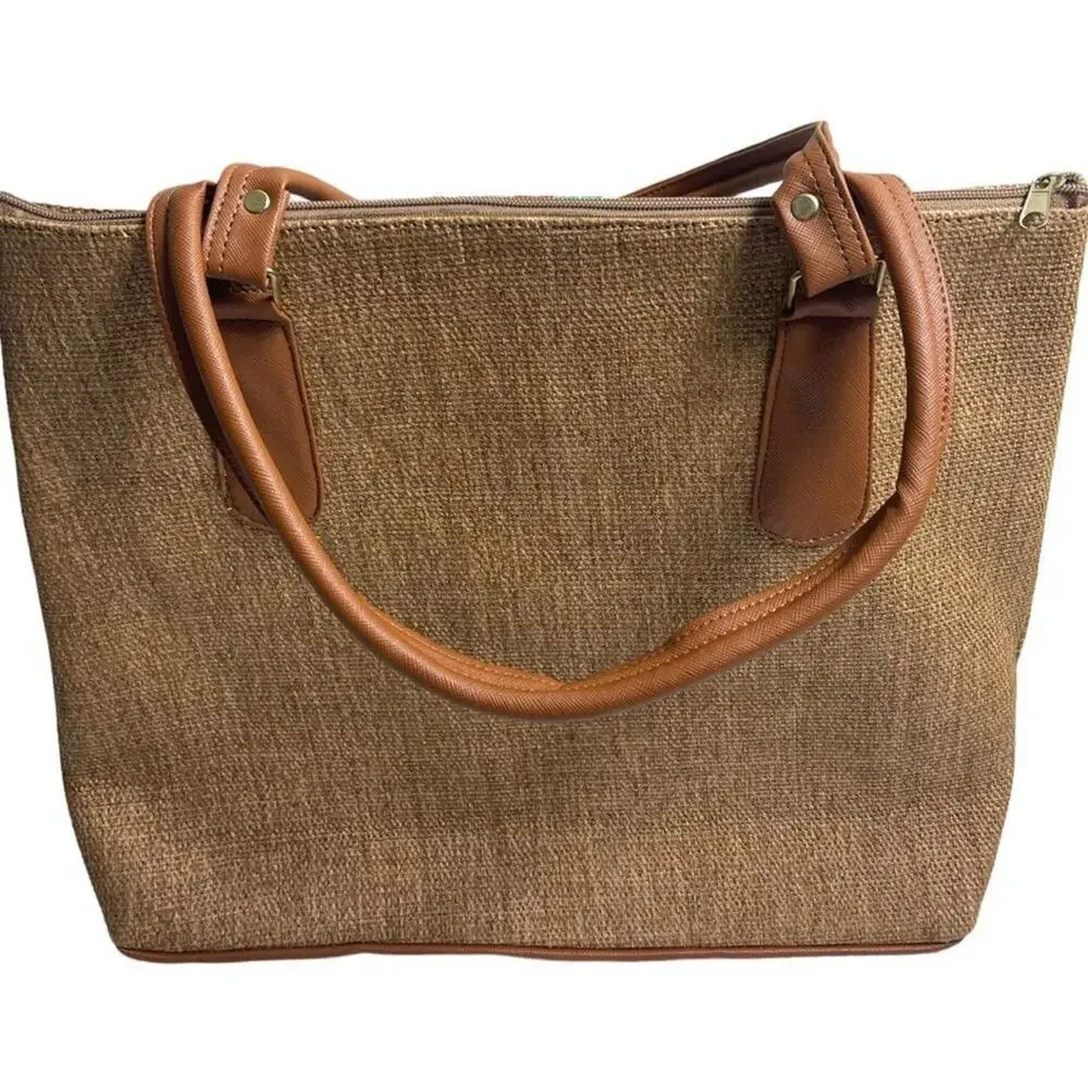 Brown Cream LargeTote Bag